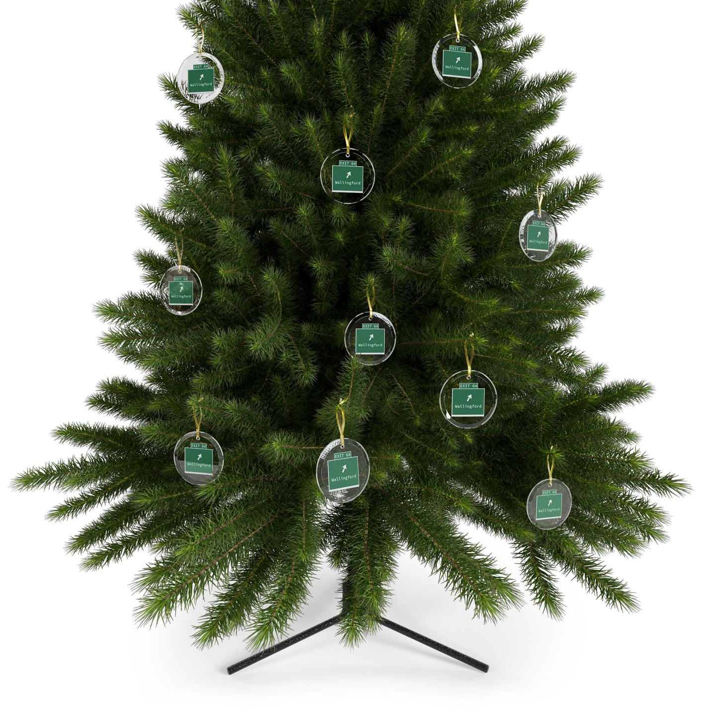 Vintage WCP Exit 64 Sign Glass Ornaments