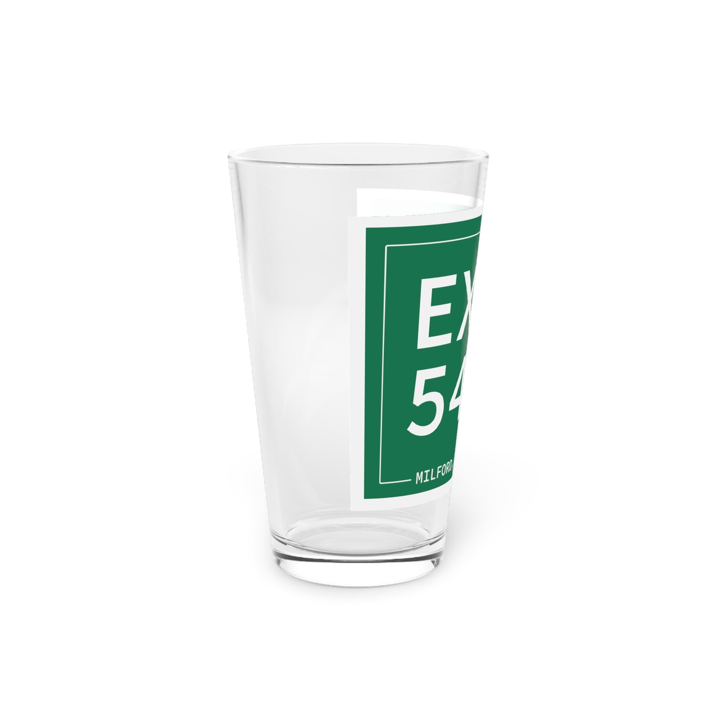 Vintage Exit 54 Merritt Parkway Sign Pint Glass, 16oz
