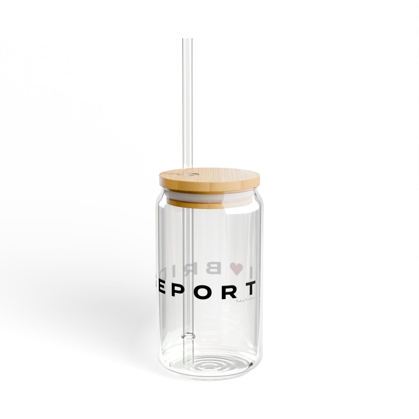 Bridgeport Vision Glass Can with Straw and Lid, 16oz