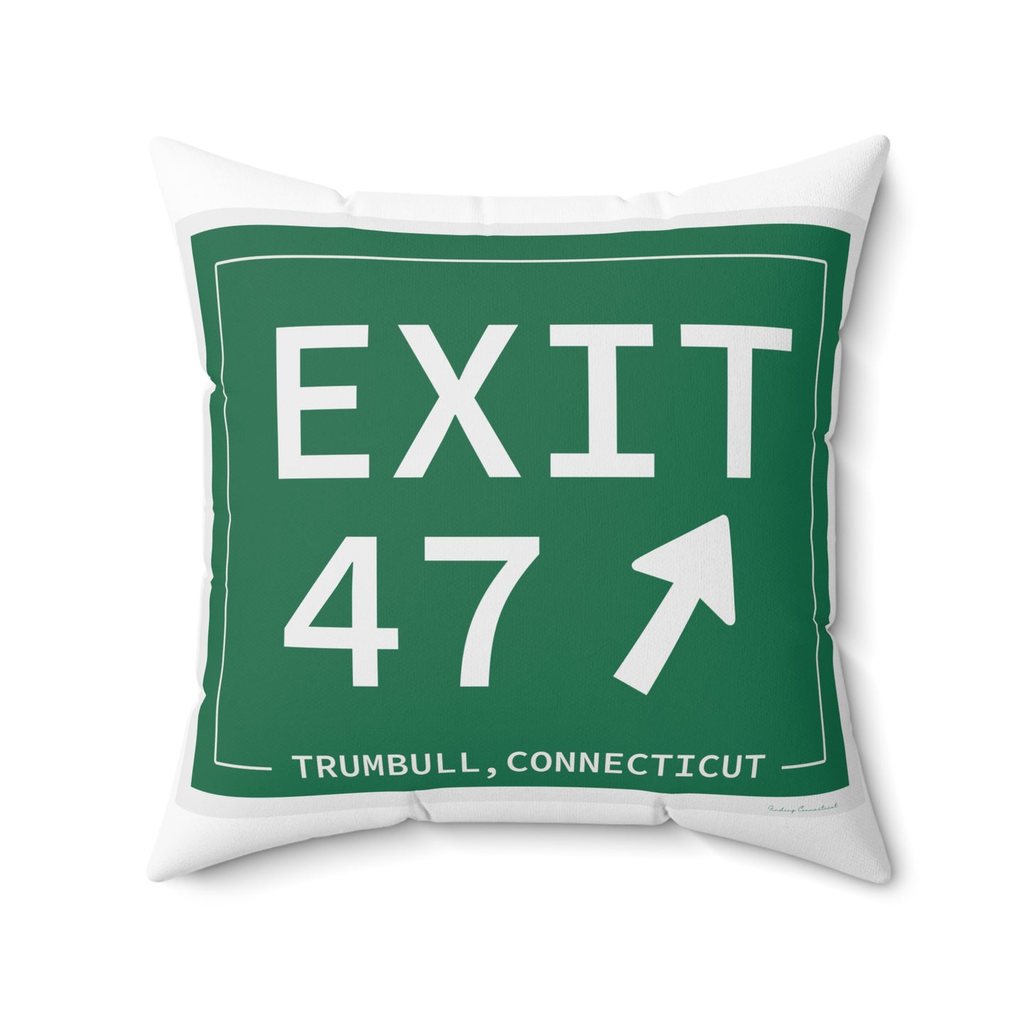 Vintage Exit 47 Merritt Parkway Sign Spun Polyester Square Pillow