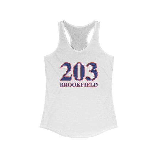203 Brookfield Red White & Blue Women's Ideal Racerback Tank Top