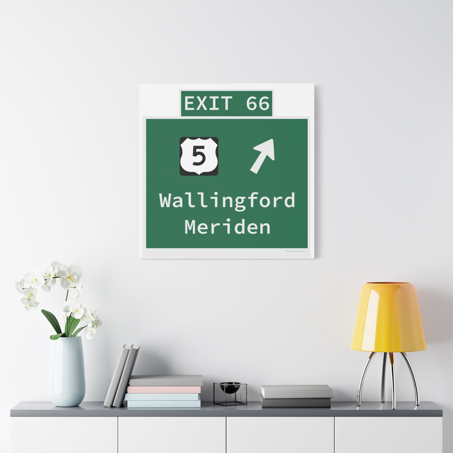 Vintage WCP Exit 66 Sign Matte Canvas, Stretched, 1.25"