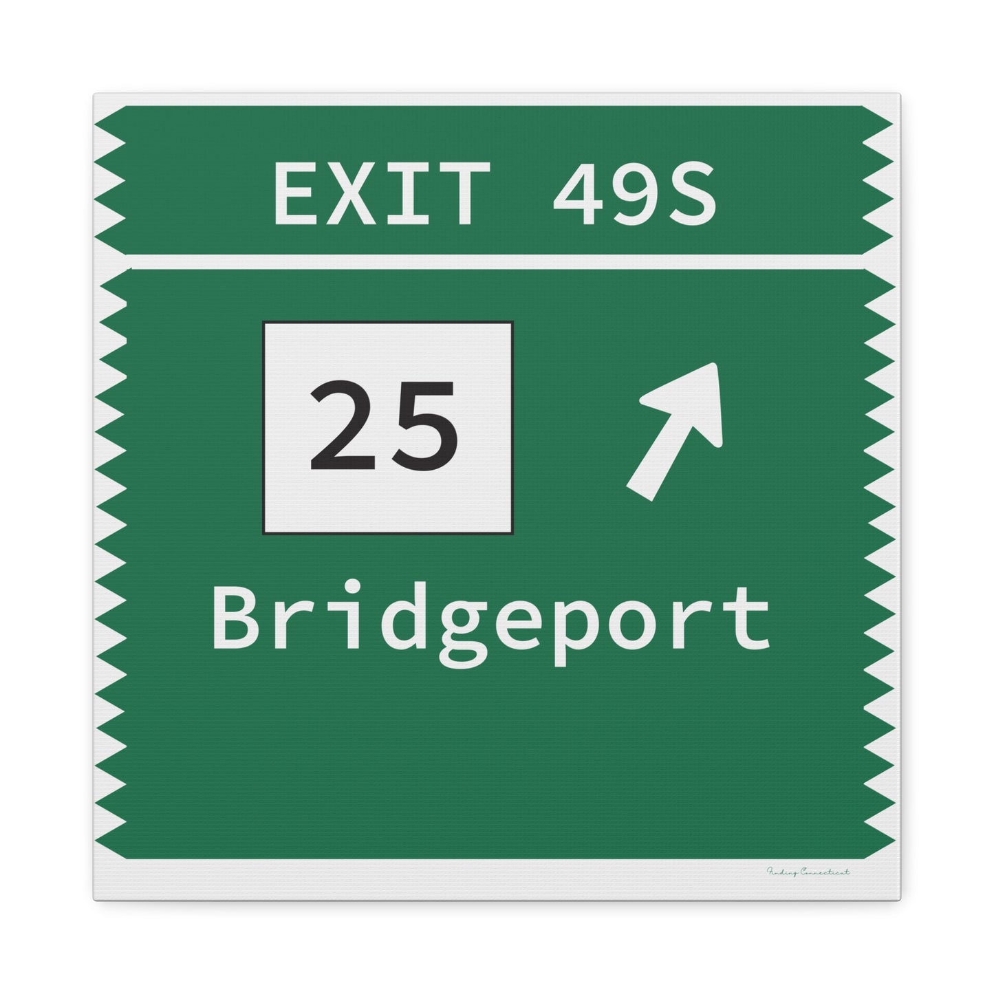 Vintage Merritt Parkway Exit 49S Sign Matte Canvas, Stretched, 1.25"
