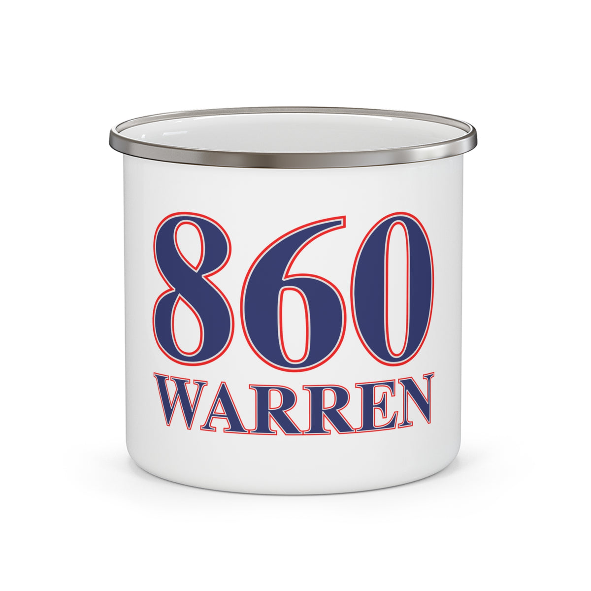 Warren Red, White & Blue Enamel Camping Mug