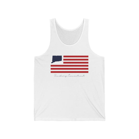 Simsbury Connecticut Flag Unisex Jersey Tank Top