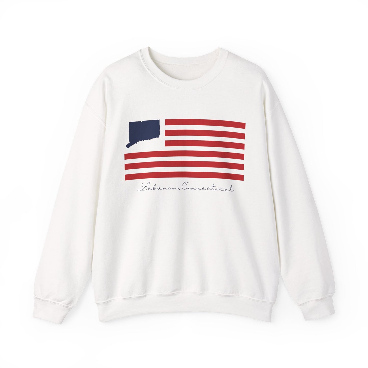 Lebanon Connecticut Flag Unisex Heavy Blend™ Crewneck Sweatshirt