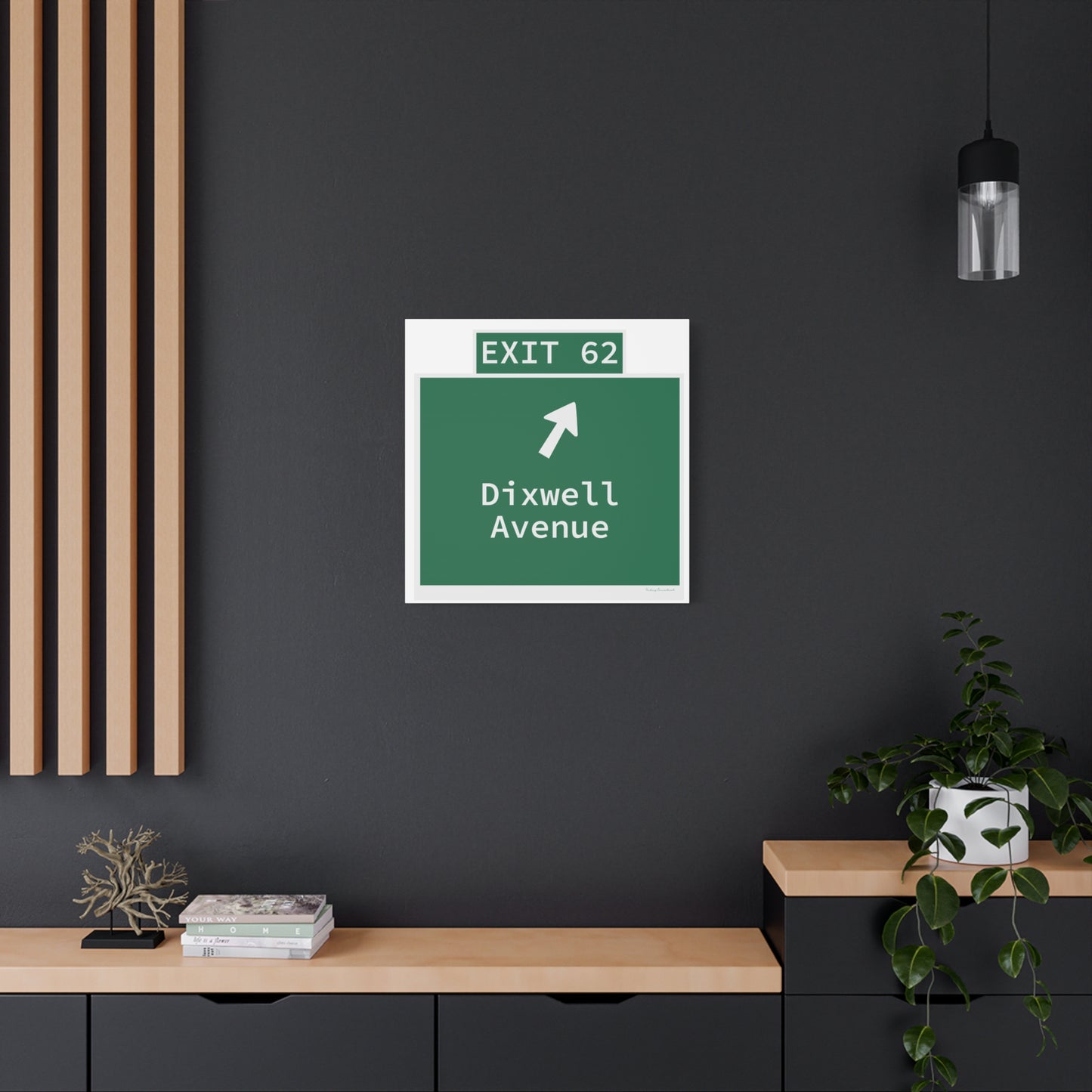 Vintage WCP Exit 62 Sign Matte Canvas, Stretched, 1.25"