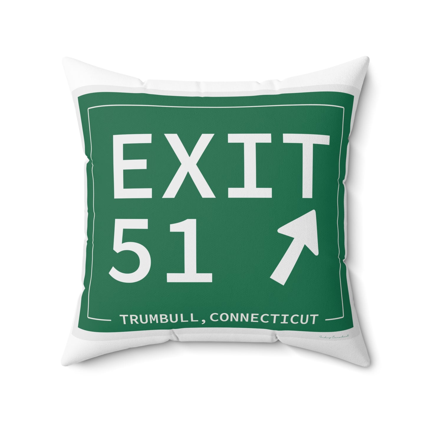 Vintage Exit 51 Merritt Parkway Sign Spun Polyester Square Pillow