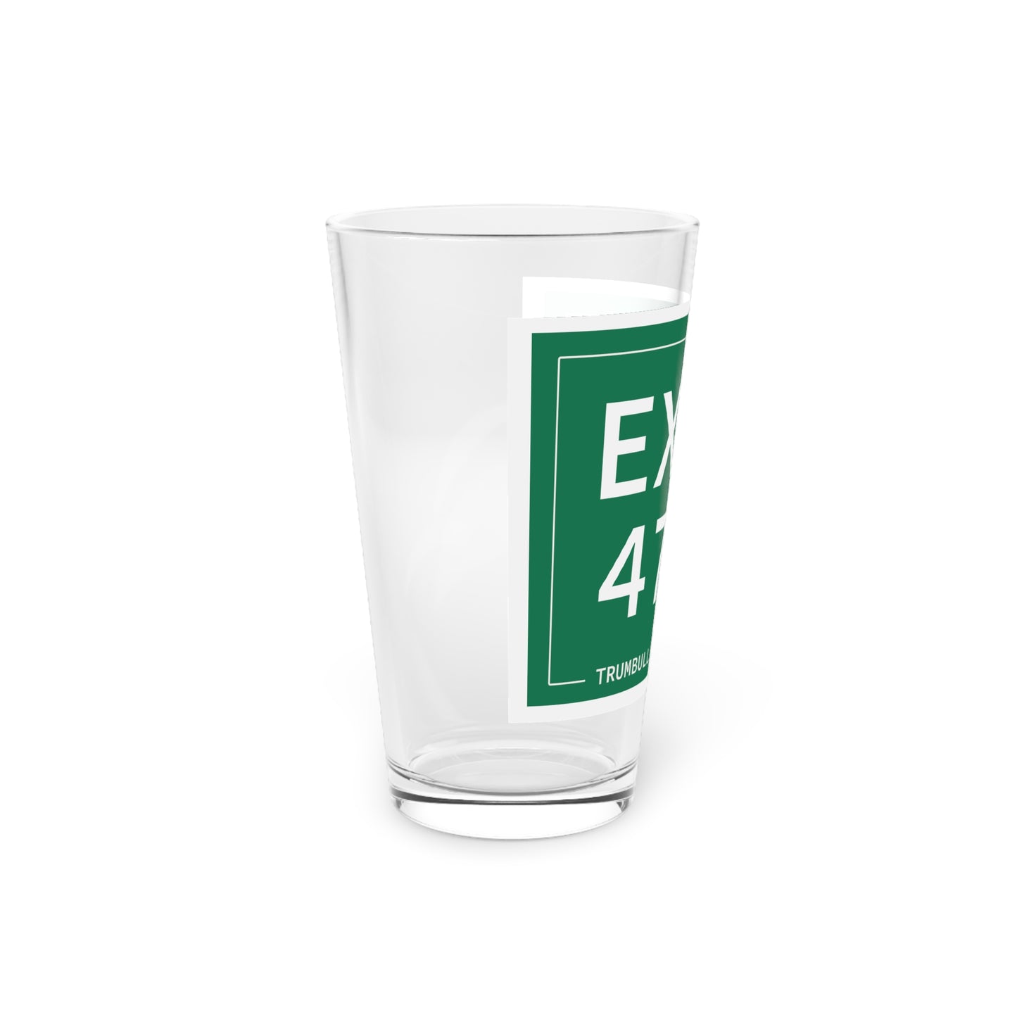 Vintage Exit 47 Merritt Parkway Sign Pint Glass, 16oz