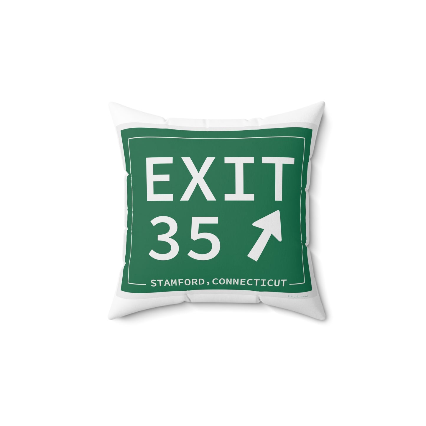 Vintage Exit 35 Merritt Parkway Sign Spun Polyester Square Pillow