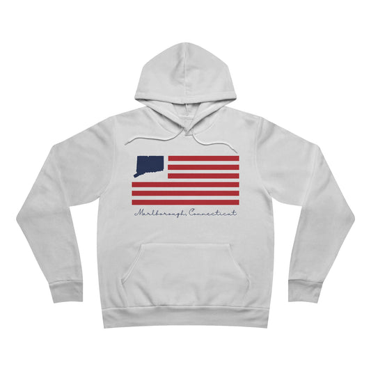 Marlborough Connecticut Flag Unisex Sponge Fleece Pullover Hoodie