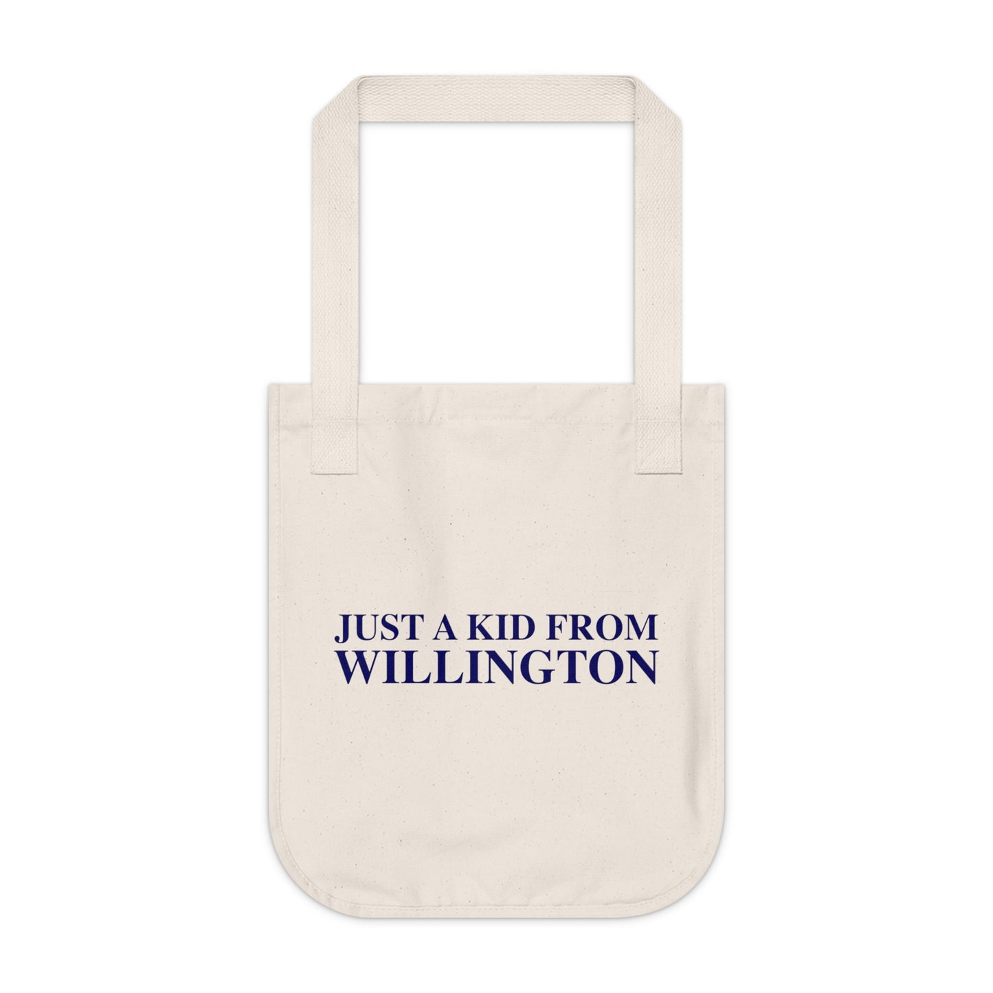 Just a kid from Willington Organic Canvas Tote Bag
