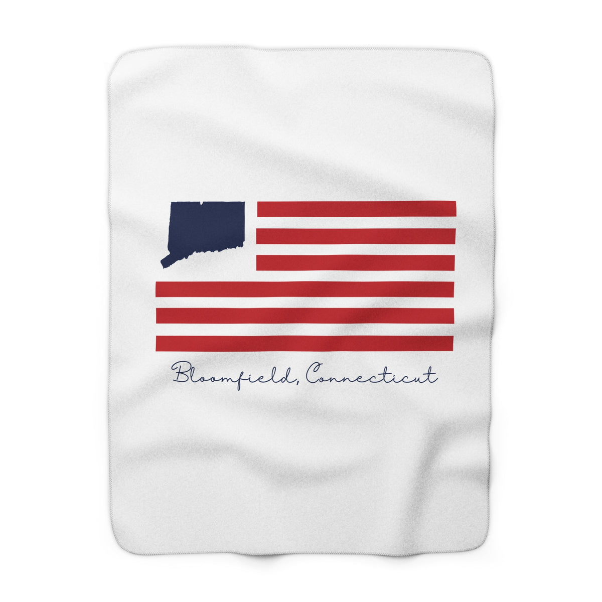 Bloomfield Connecticut Flag Sherpa Fleece Blanket