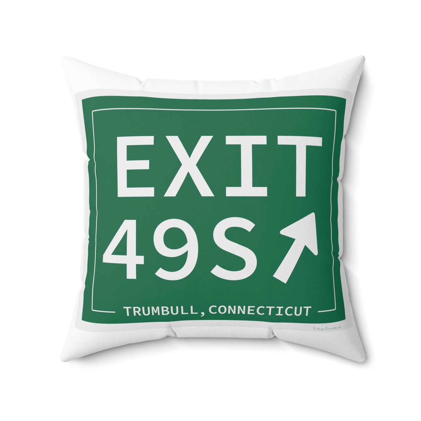 Vintage Exit 49S Merritt Parkway Sign Spun Polyester Square Pillow