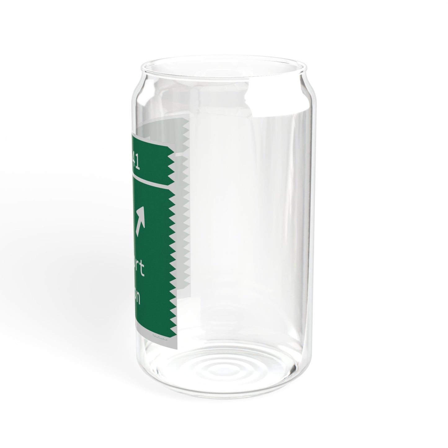 Vintage Merritt Parkway Exit 41 Sign Sipper Glass, 16oz