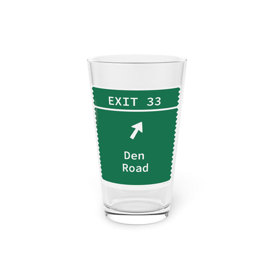 Vintage Merritt Parkway Exit 33 Sign Pint Glass, 16oz