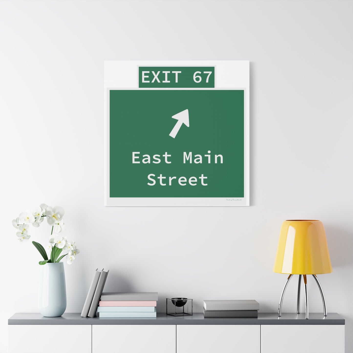 Vintage WCP Exit 67 Sign Matte Canvas, Stretched, 1.25"