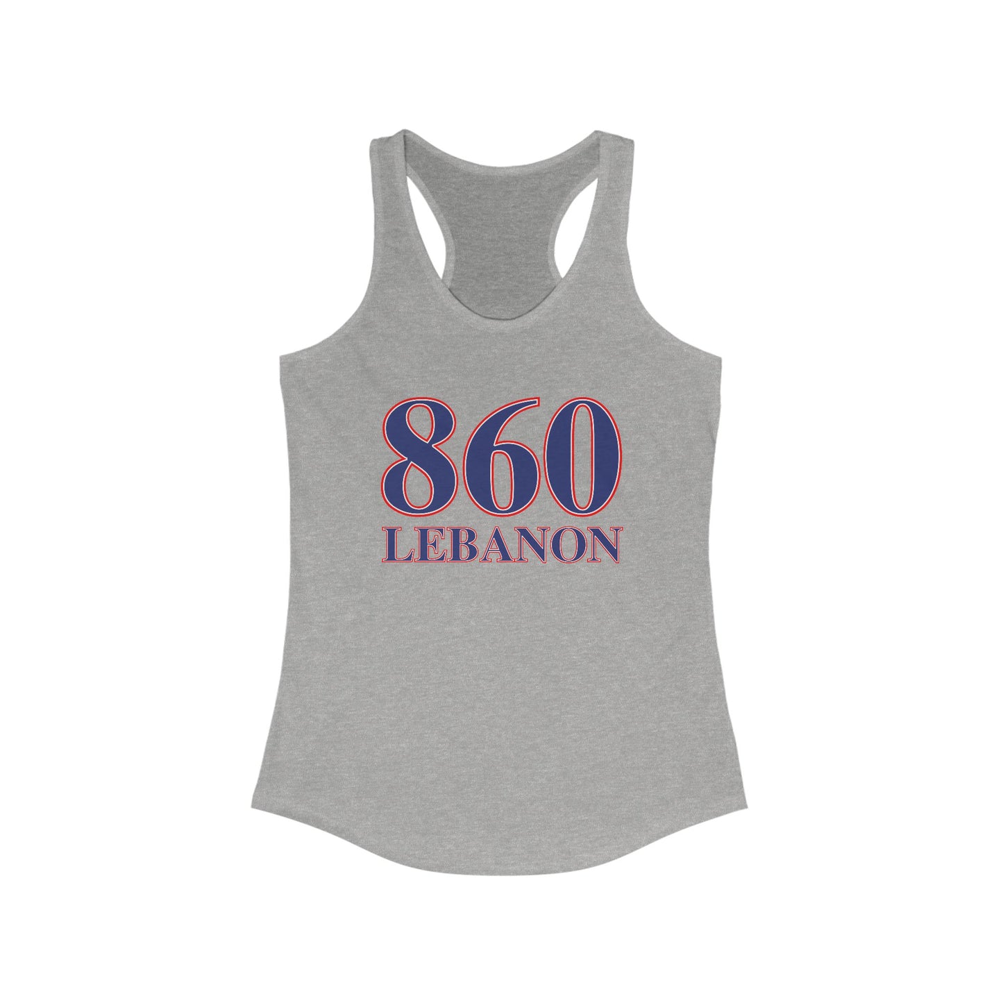 860 Lebanon Red White & Blue Women's Ideal Racerback Tank Top