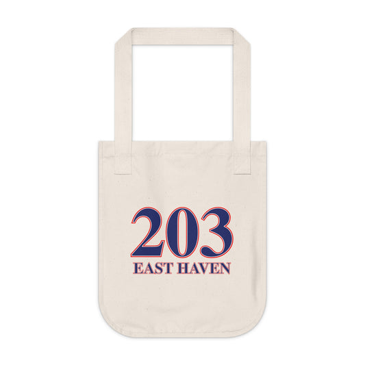 203 East Haven Red White & BlueOrganic Canvas Tote Bag