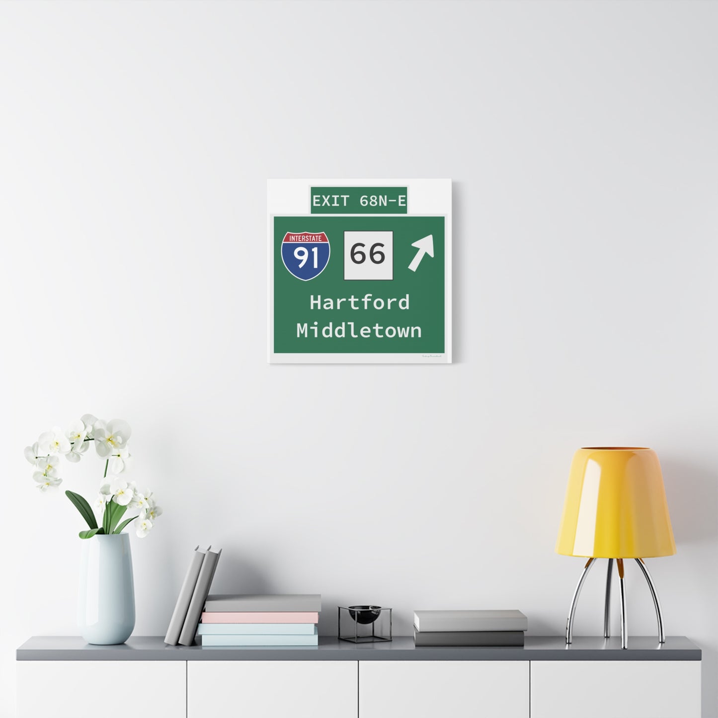Vintage WCP Exit 68-NE Sign Matte Canvas, Stretched, 1.25"
