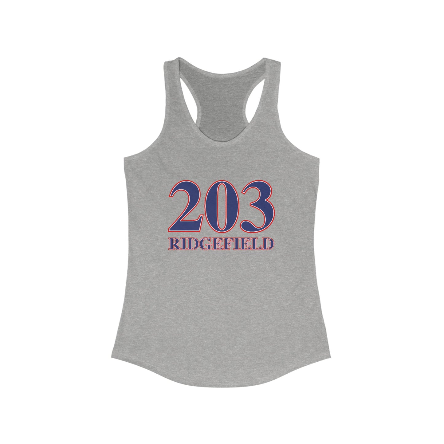 203 Ridgefield Red White & Blue Women's Ideal Racerback Tank Top