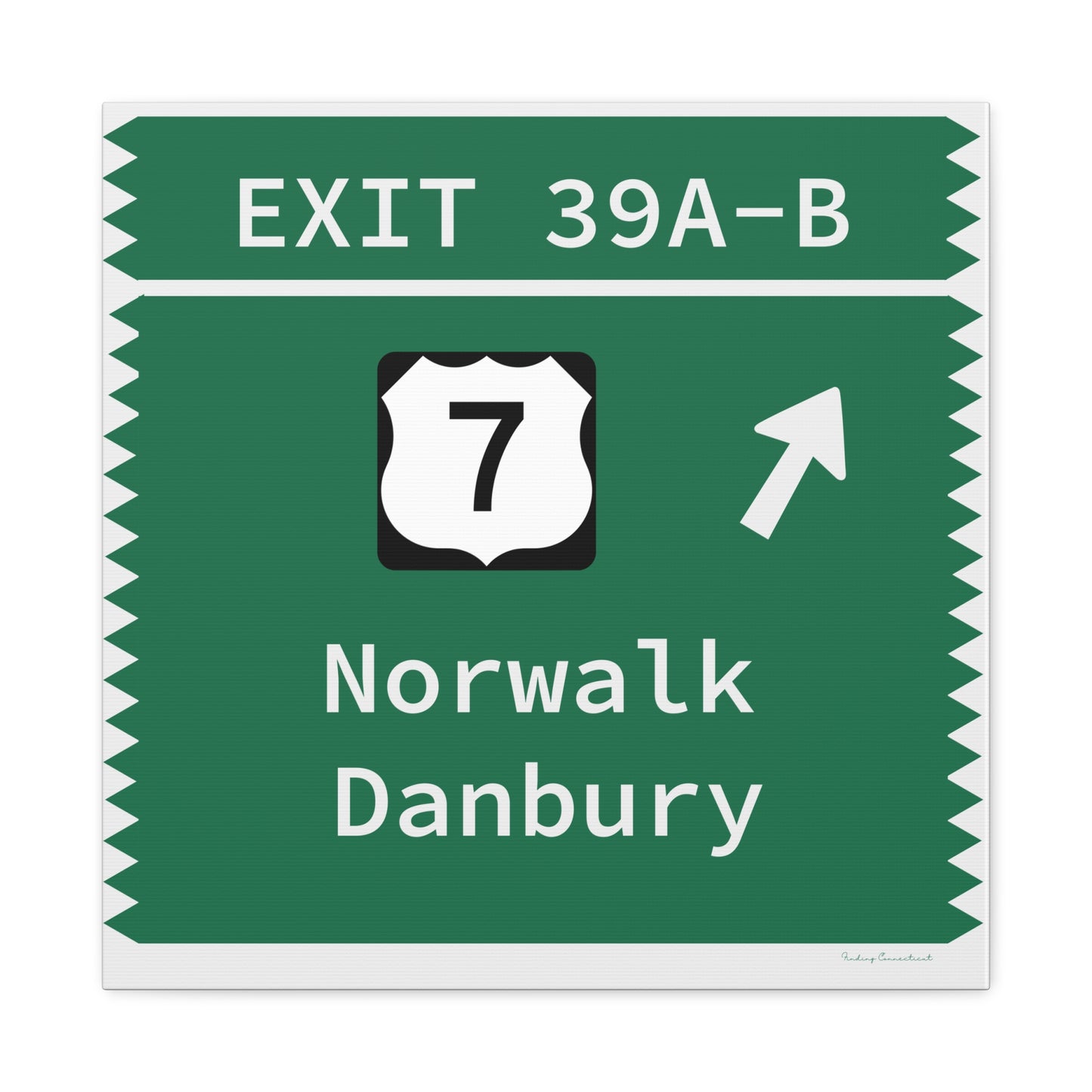 Vintage Merritt Parkway Exit 39 A-B SignMatte Canvas, Stretched, 1.25"