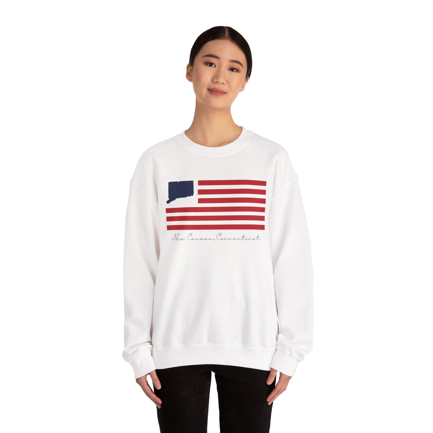 New Canaan Connecticut Flag Unisex Heavy Blend™ Crewneck Sweatshirt