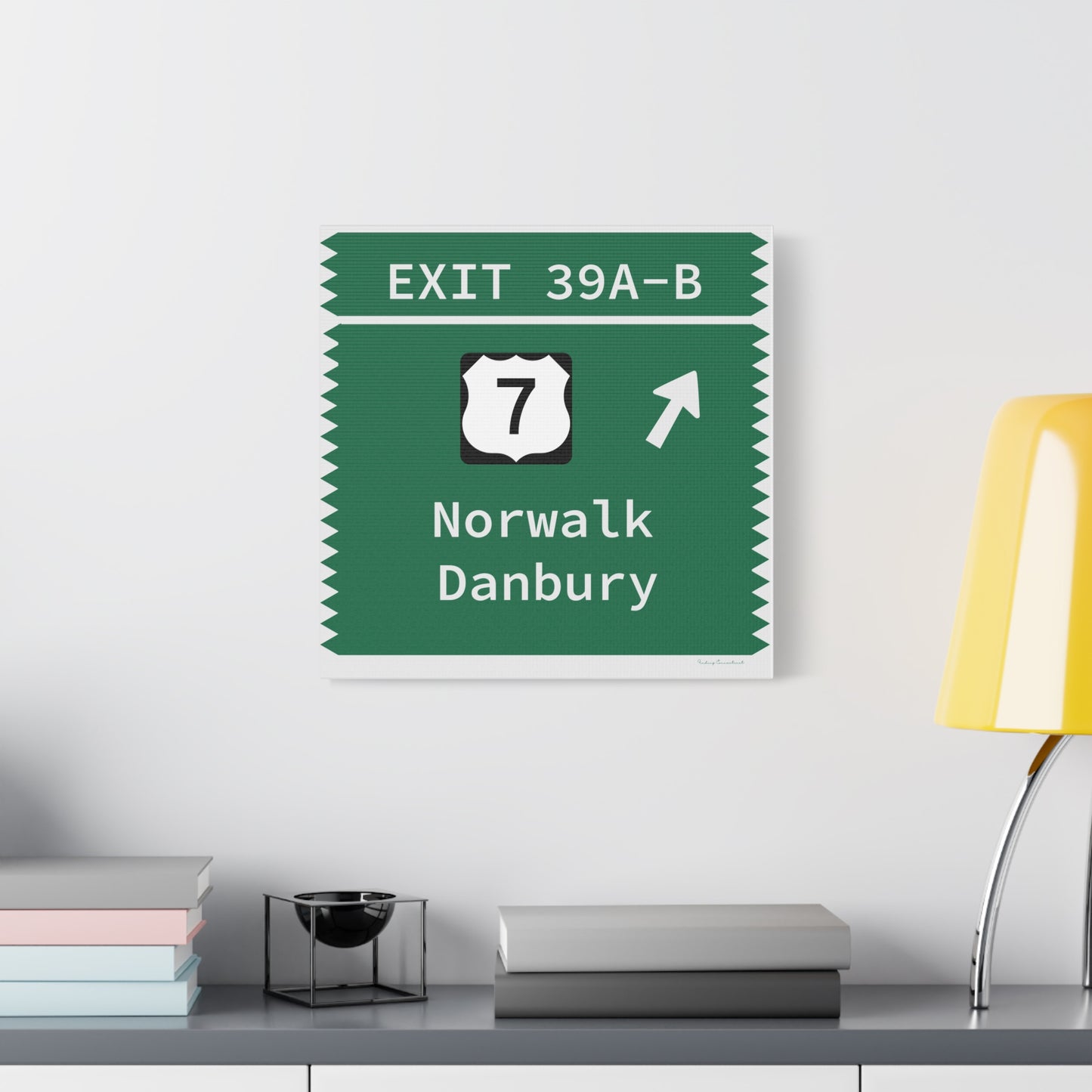 Vintage Merritt Parkway Exit 39 A-B SignMatte Canvas, Stretched, 1.25"