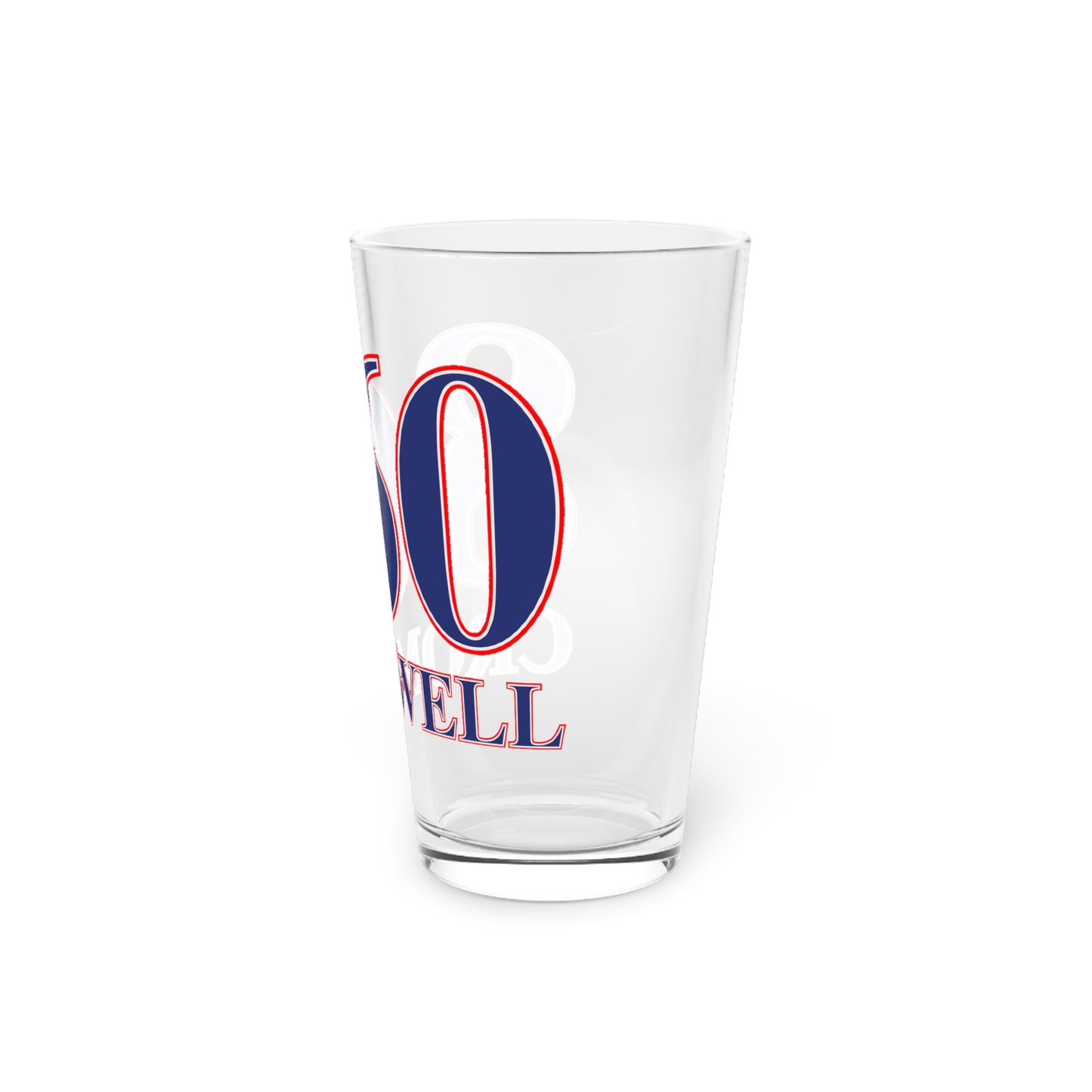 860 Cromwell Red, White & Blue Pint Glass, 16oz