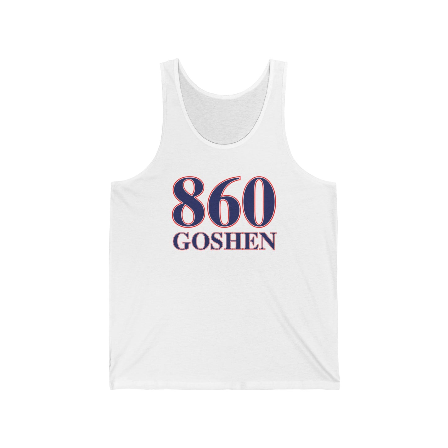 860 Goshen Red White & Blue Unisex Jersey Tank Top