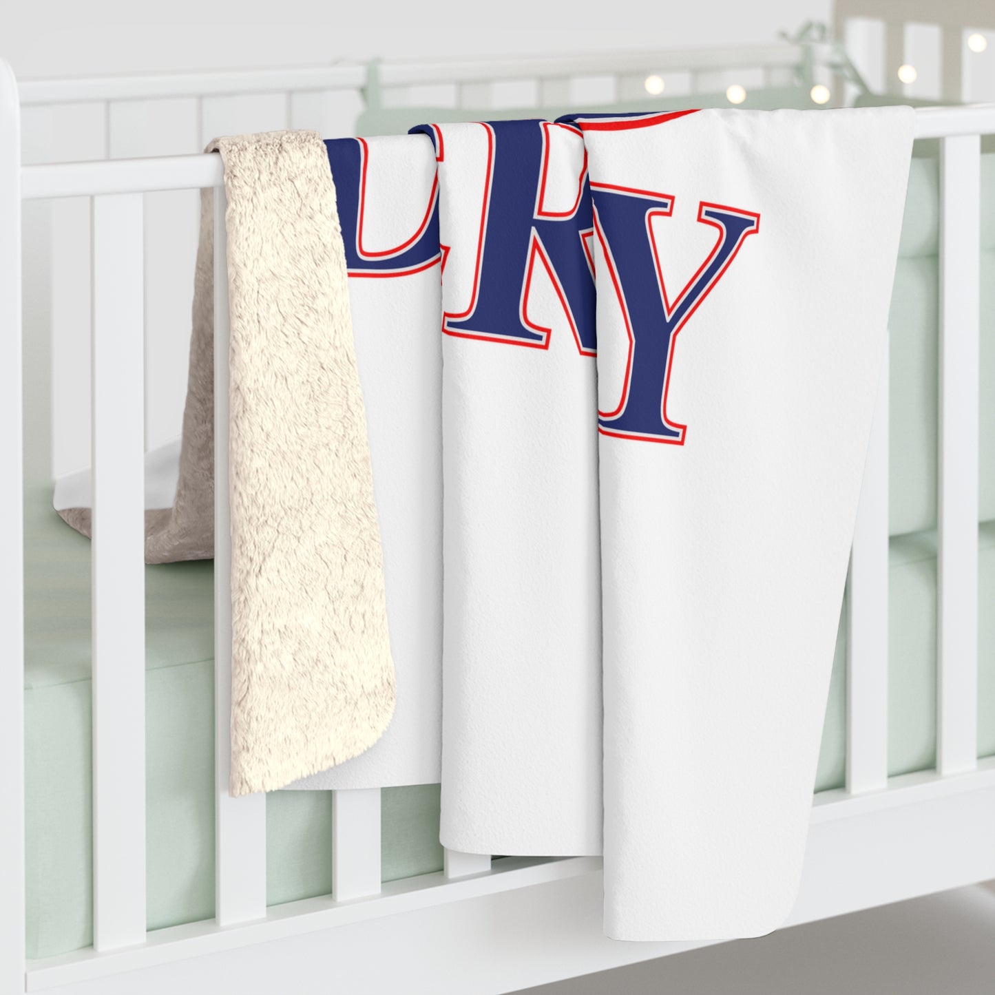203 Derby Red White & Blue Sherpa Fleece Blanket