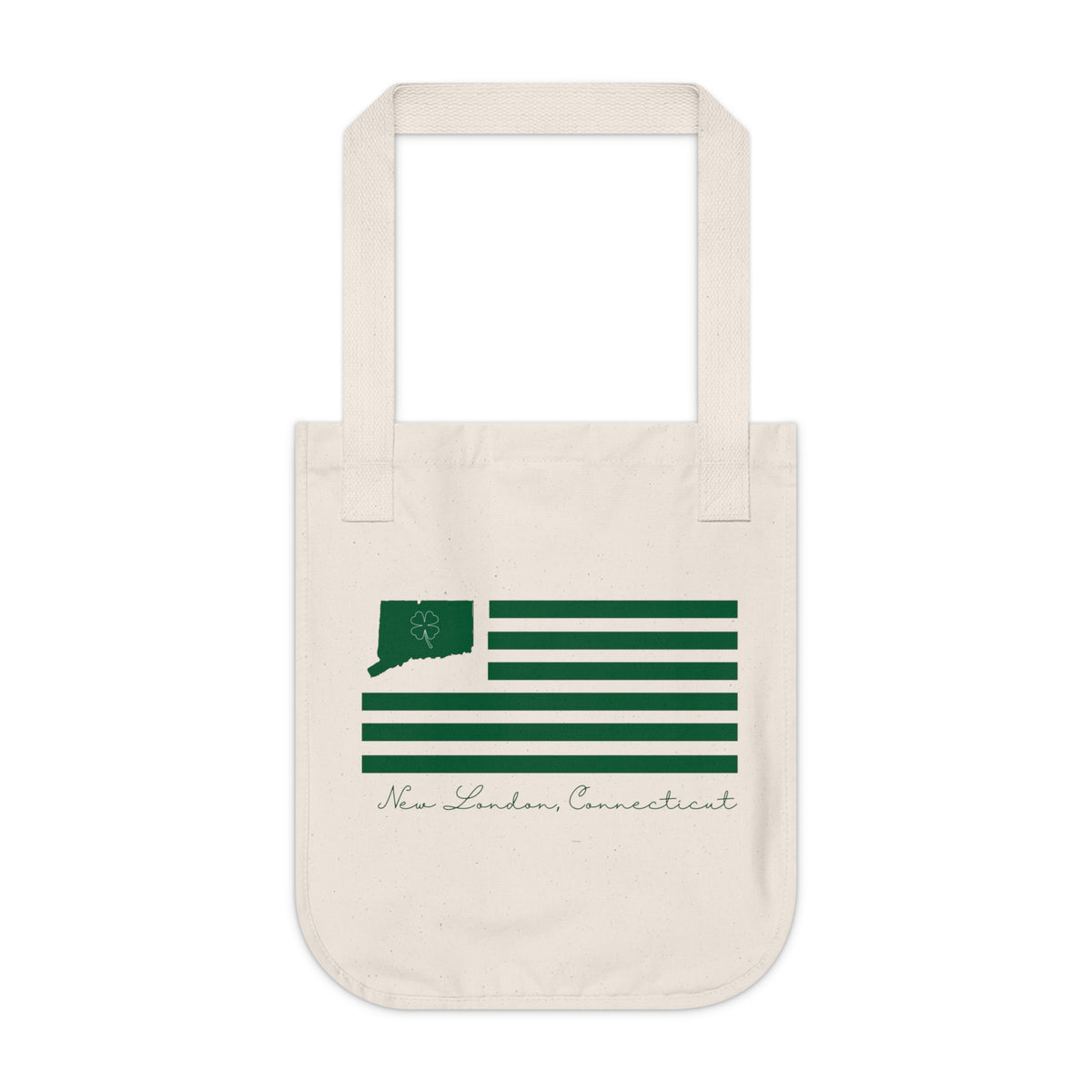 New London Connecticut St. Patrick’s Day Flag Organic Canvas Tote Bag