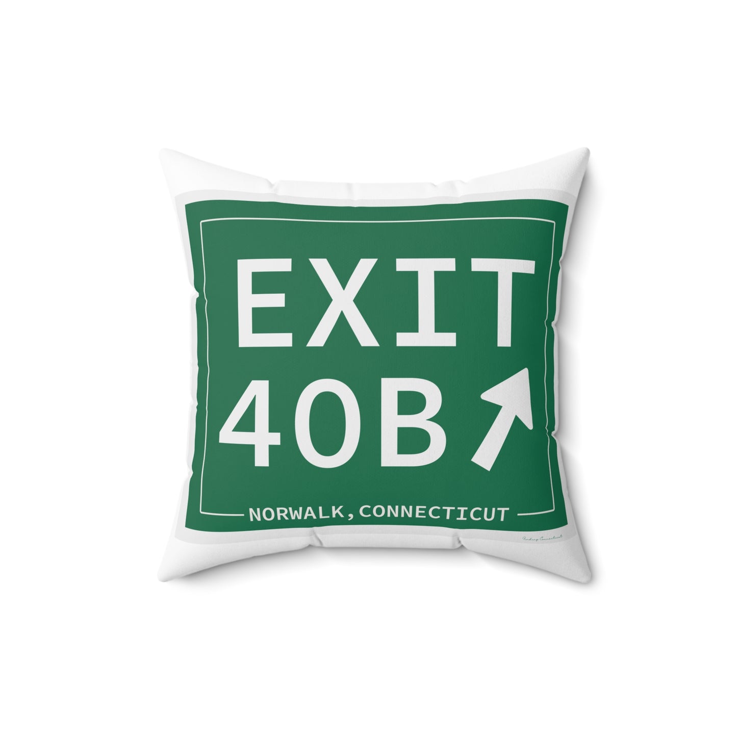 Vintage Exit 40B Merritt Parkway Sign Spun Polyester Square Pillow