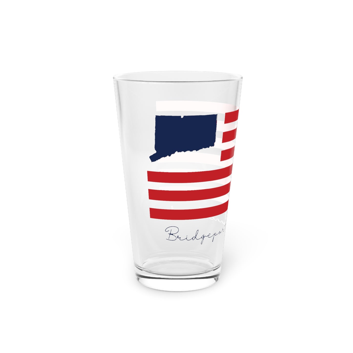 Bridgeport Connecticut Flag Pint Glass, 16oz