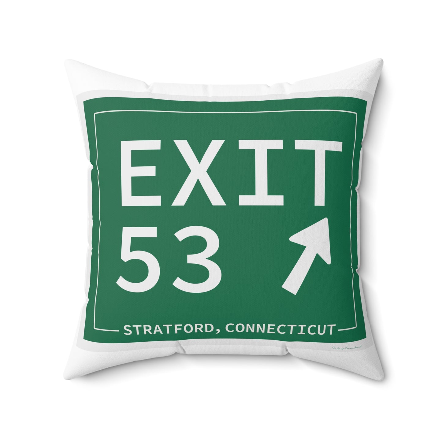 Vintage Exit 53 Merritt Parkway Sign Spun Polyester Square Pillow