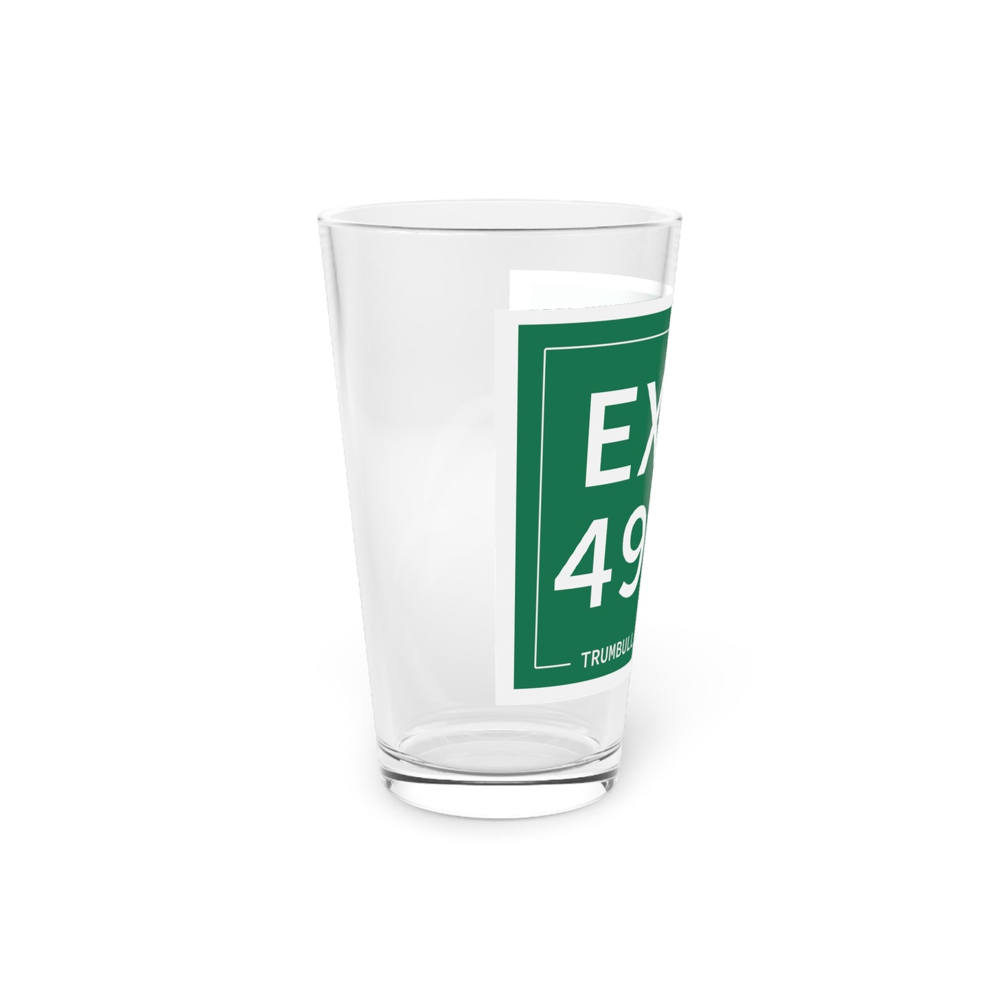 Vintage Exit 49N Merritt Parkway Sign Pint Glass, 16oz