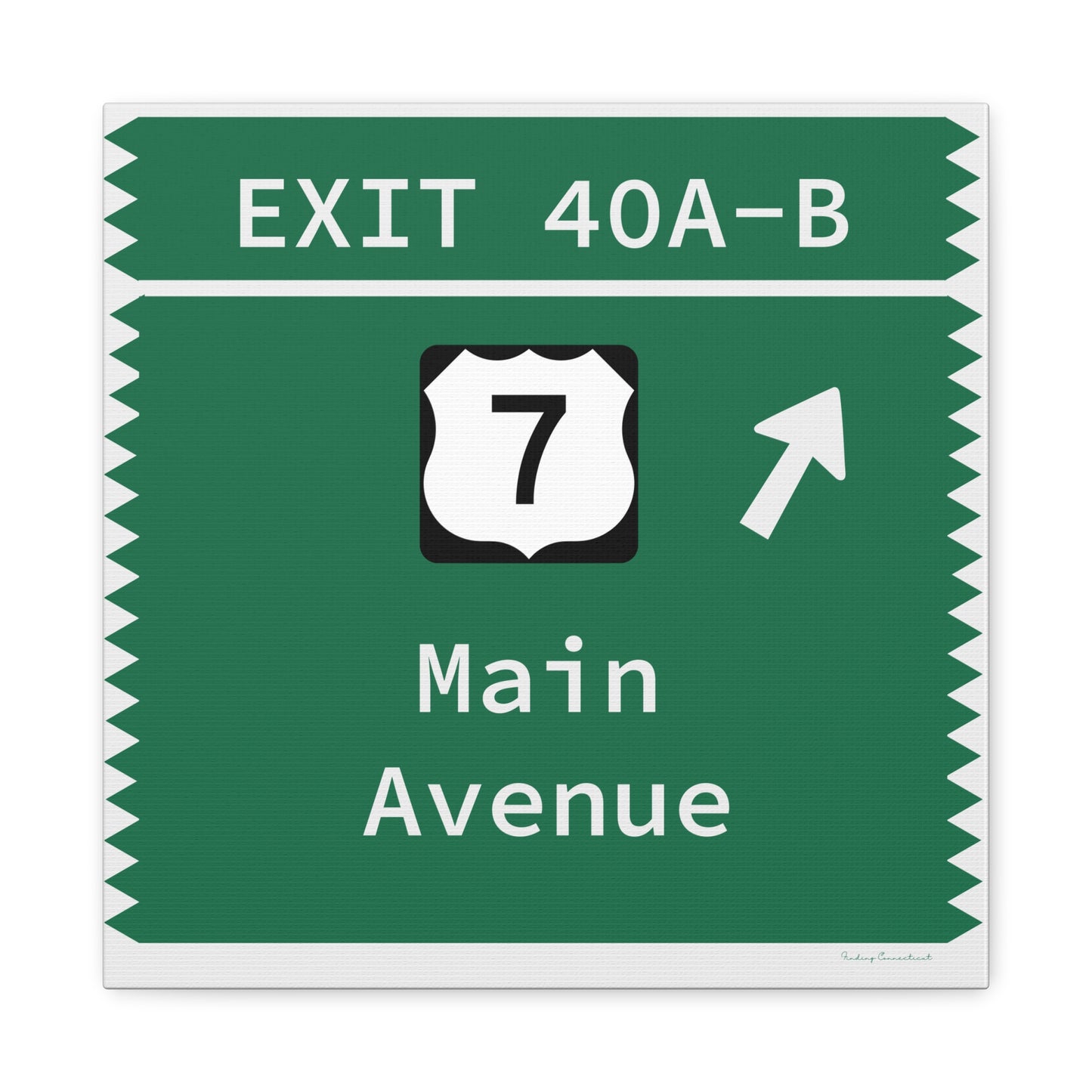 Vintage Merritt Parkway Exit 40 A-B Sign Matte Canvas, Stretched, 1.25"