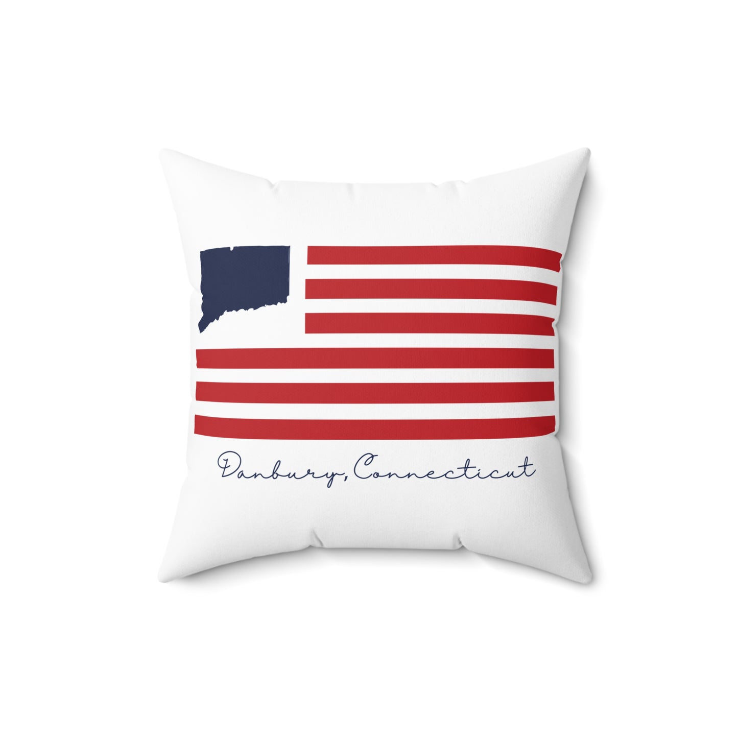 Danbury Connecticut Flag Spun Polyester Square Pillow