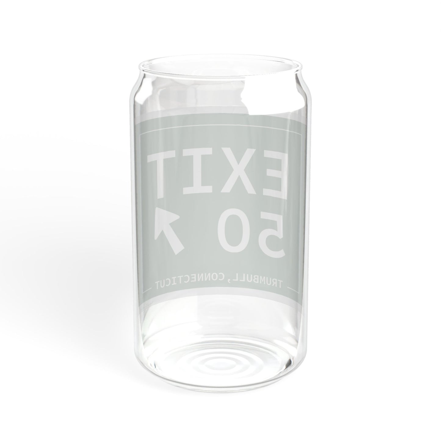 Vintage Exit 50 Merritt Parkway Sign Sipper Glass, 16oz