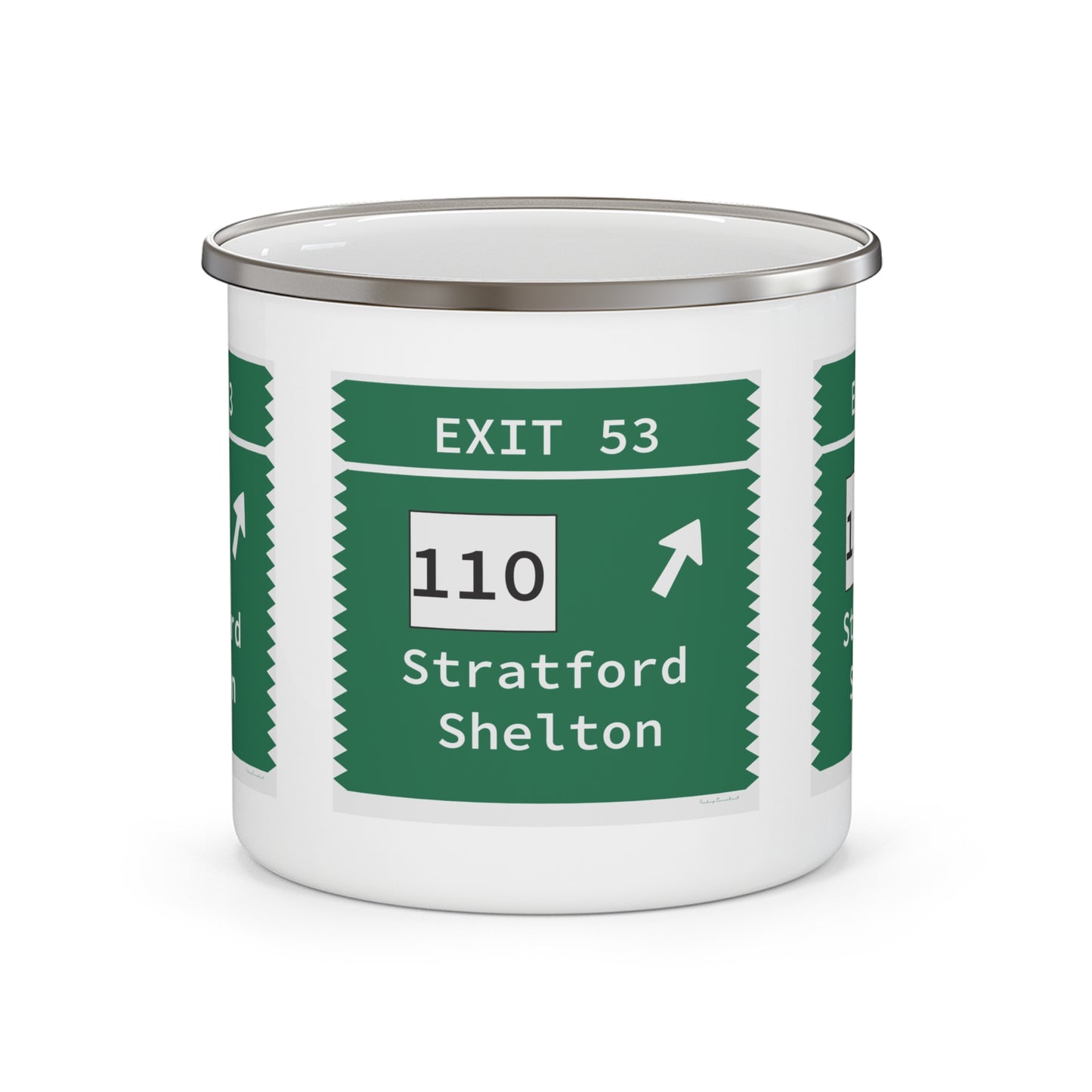 Vintage Merritt Parkway Exit 53 Sign Enamel Camping Mug