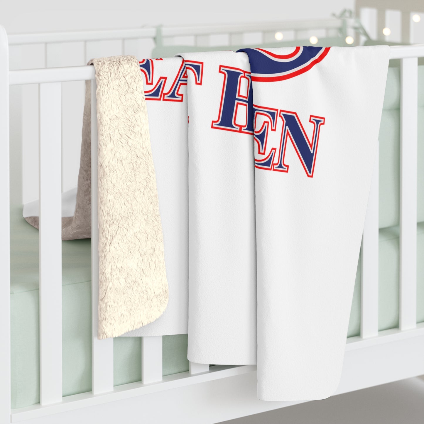 203 East Haven Red White & BlueSherpa Fleece Blanket