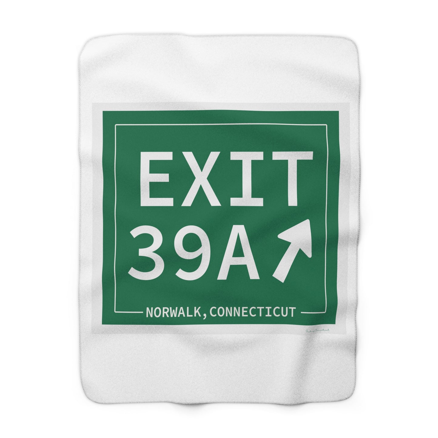 Vintage Exit 39A Merritt Parkway Sign Sherpa Fleece Blanket