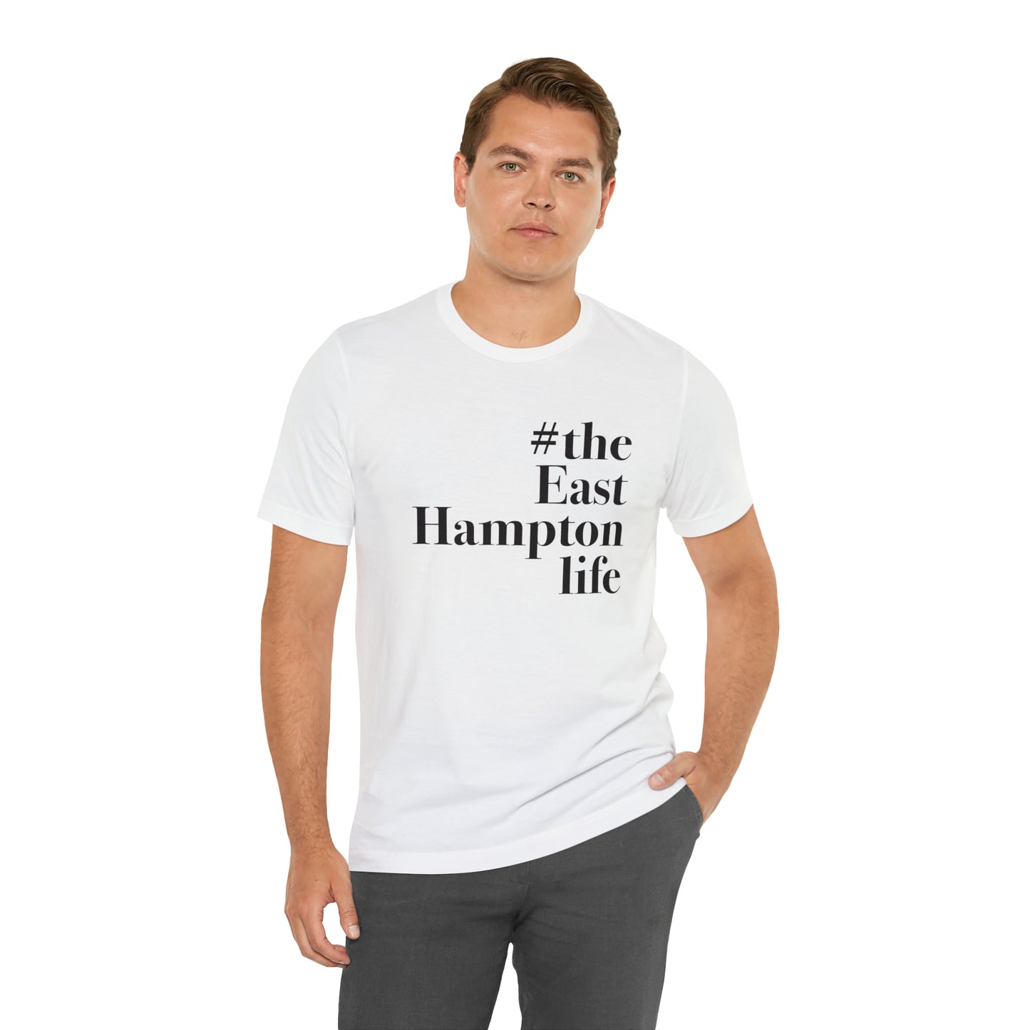#theeasthamptonlife Unisex Jersey Short Sleeve T-Shirt