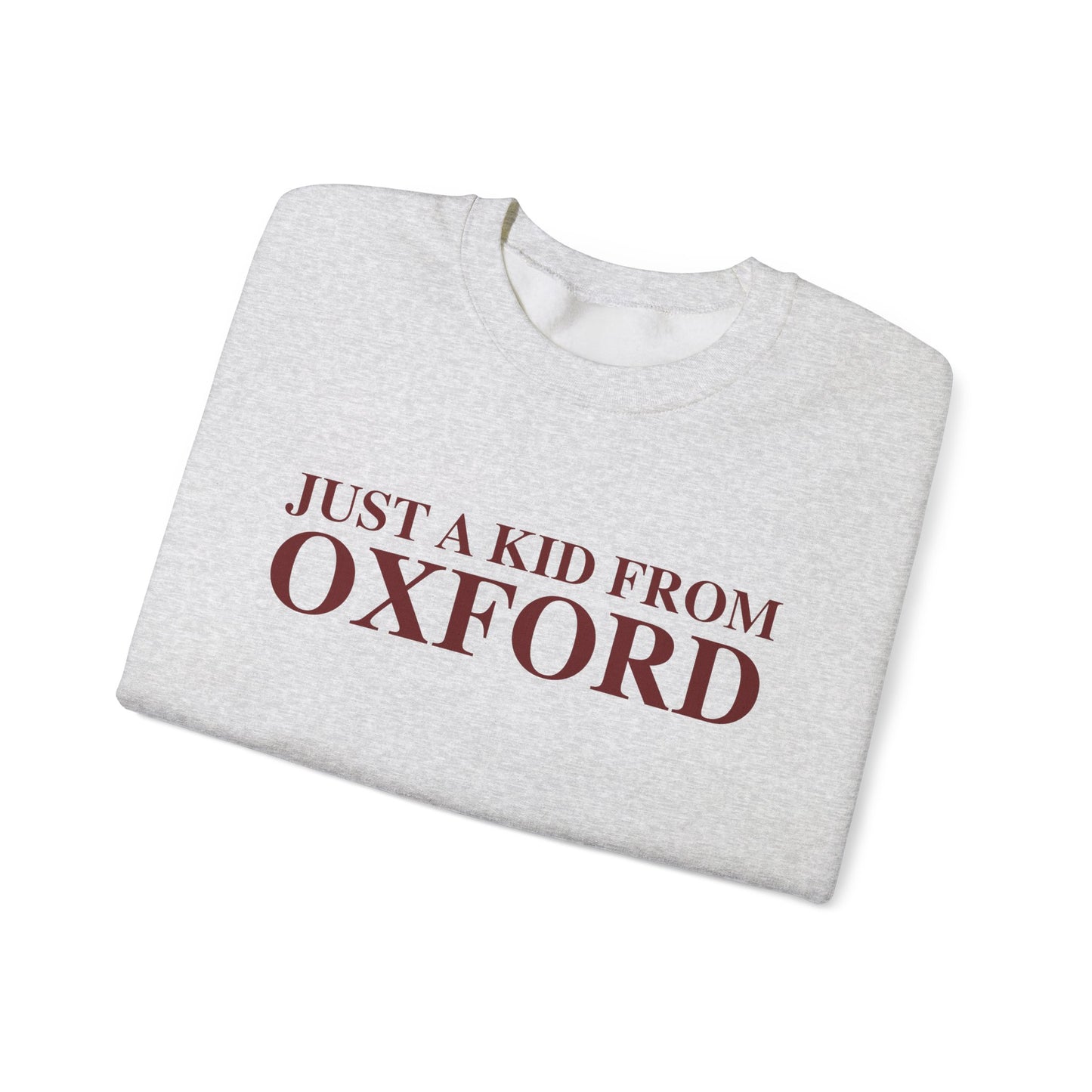 Just a kid from Oxford Unisex Heavy Blend™ Crewneck Sweatshirt