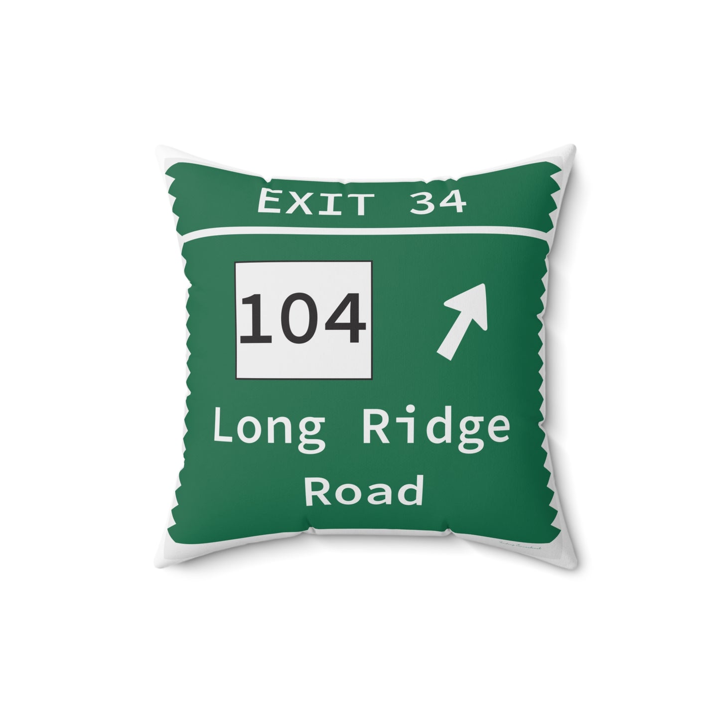 Vintage Merritt Parkway Exit 34 Sign Spun Polyester Square Pillow
