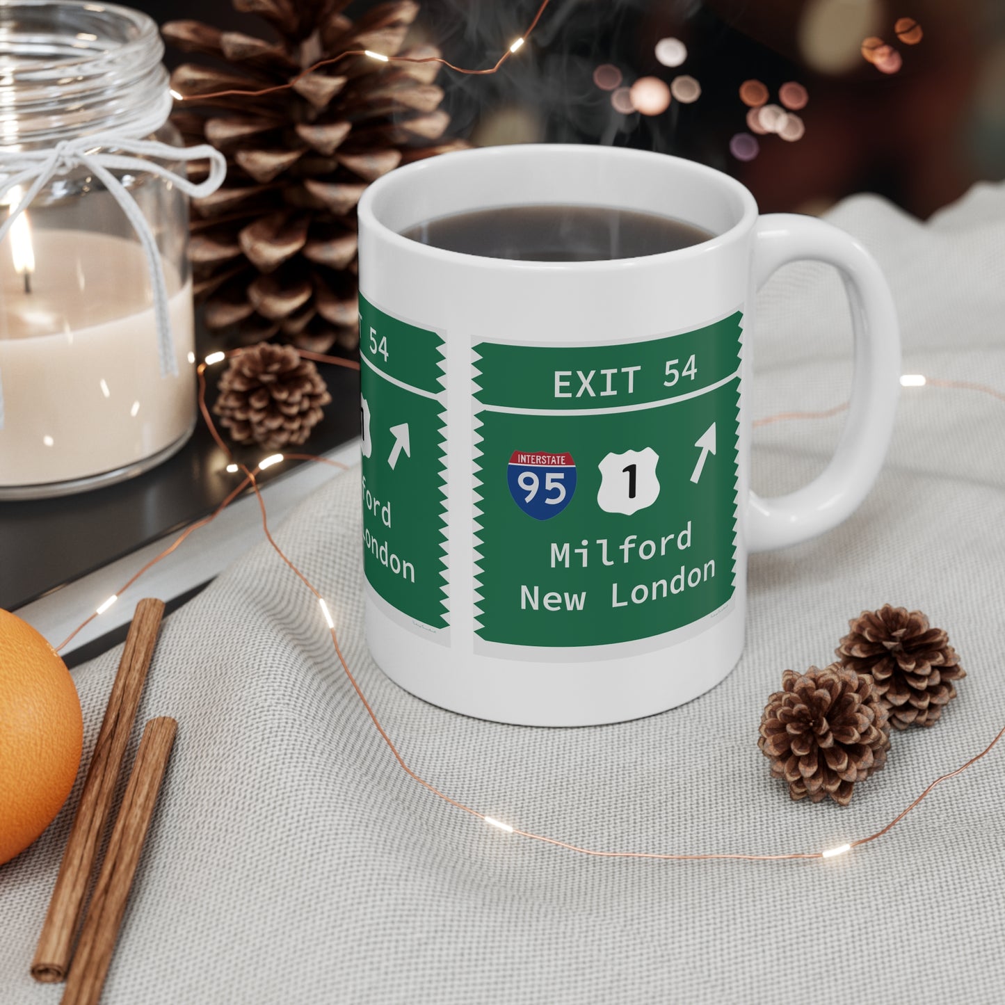 Vintage Merritt Parkway Exit 54 Sign Mug 11oz
