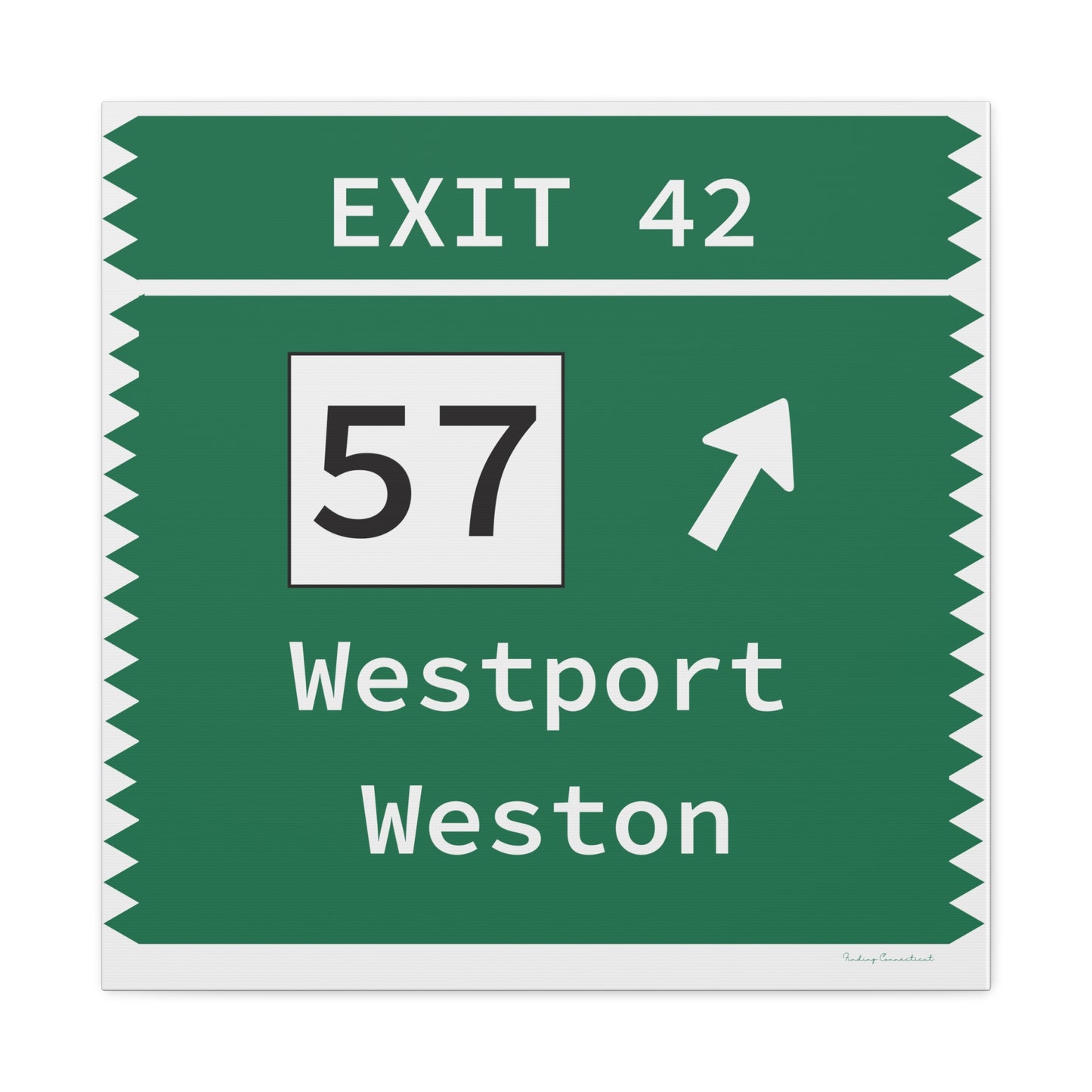 Vintage Merritt Parkway Exit 42 Sign Matte Canvas, Stretched, 1.25"