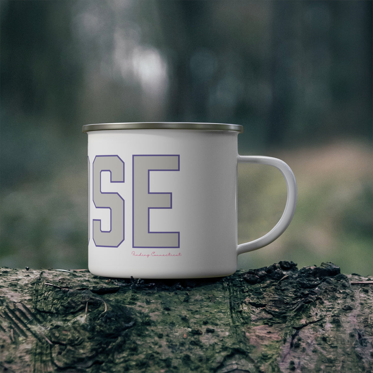 Goose Zip Code - Gray & Purple Enamel Camping Mug