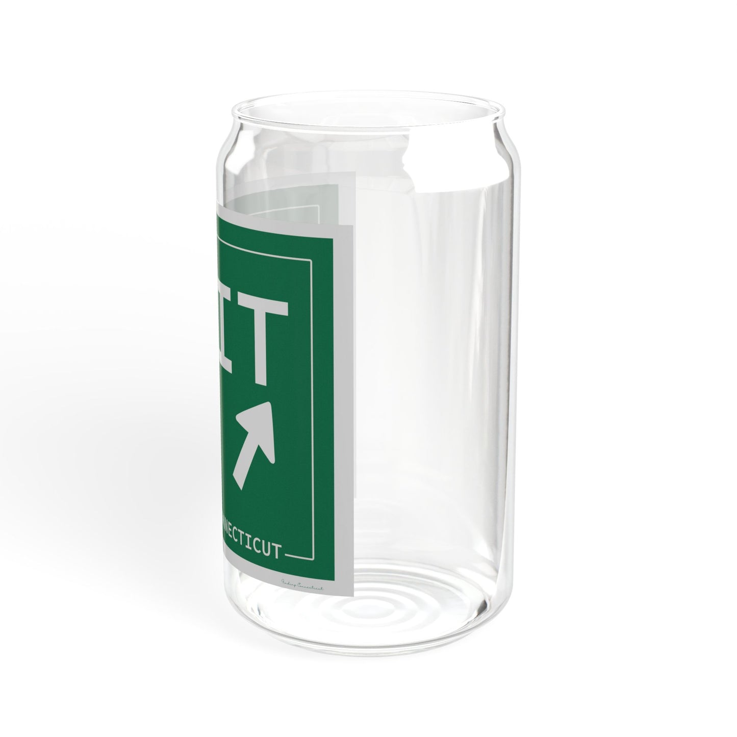 Vintage Exit 53 Merritt Parkway Sign Sipper Glass, 16oz