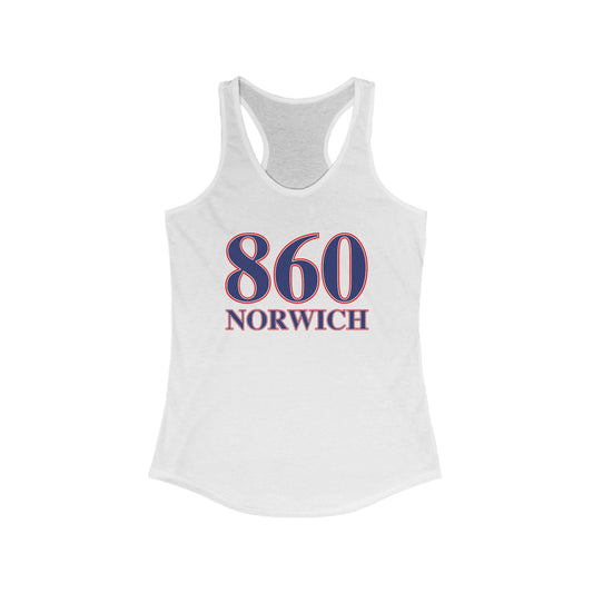 860 Norwich Red White & Blue Women's Ideal Racerback Tank Top